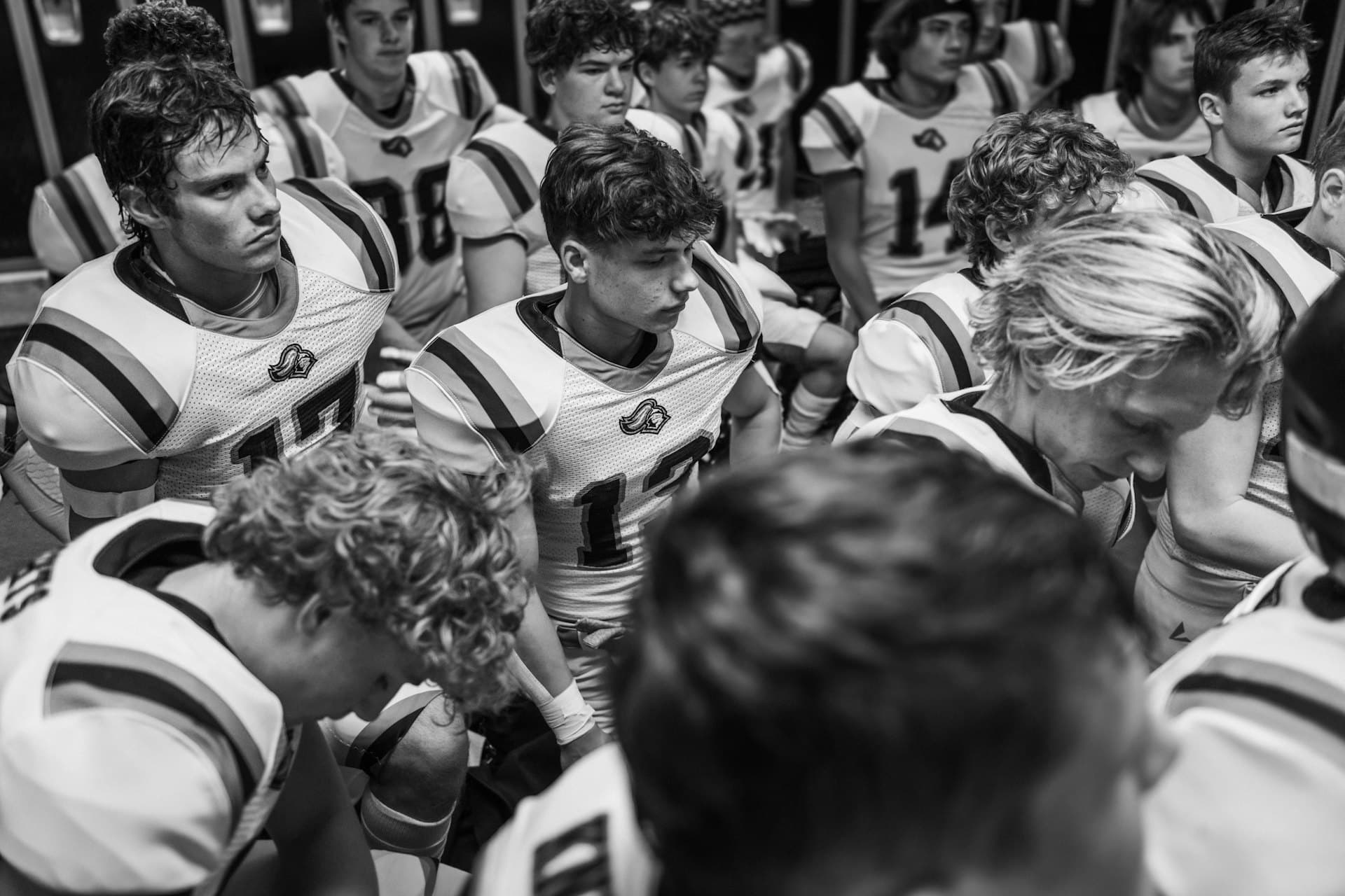 A team together in the locker room before a game
